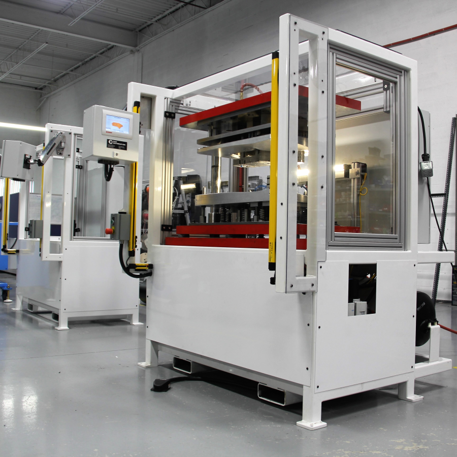 Carpet Wrapping Presses Automation Process Building, Robotics Vaughan, Toronto, Ontario, Canada